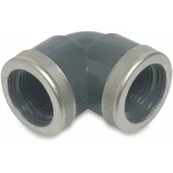 Profec - Winkel Verstärkt 90° Pvc-u Innengewinde X Innengewinde 1 1/4 (5/4) Zoll, 10 Bar, Grau