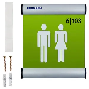 Franken Türschild BS0606, silber - Aluminium Türschild mit Klemmprofil für schnellen Inhaltwechsel, ideal für Büros oder Eingangsbereiche, Maße 14,8 x 14,8 cm.