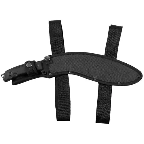 MFH Machete Kukri Schwarz mit Nylonscheide - Machete im Kukri-Design, ideal für Outdoor-Abenteuer, mit einer robusten Nylonscheide für sicheren Transport und Aufbewahrung.