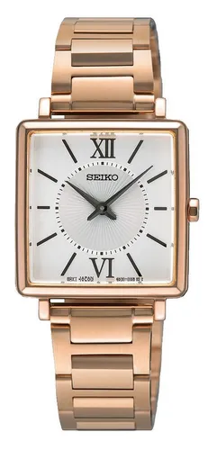 Seiko SWR112P1 Damenuhr 25mm - Elegante Armbanduhr für Damen mit 5 ATM Wasserdichte und poliertem Roségold-Gehäuse – ideal für jeden Anlass.