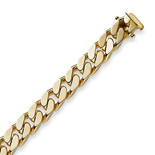 Elegantes 8mm Panzerarmband aus 585 Gold für Herren