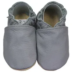 Krabbelschuhe dunkelgrau 20/21 - Babyschuhe aus weichem Rindsleder, ideal für erste Krabbel- und Gehversuche, rutschfeste Sohle für sicheren Halt und leicht an- und auszuziehen.
