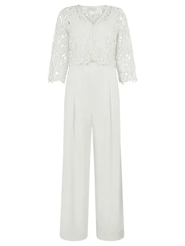 APART Fashion Overall mit Spitzenjäckchen in beige von APART Fashion