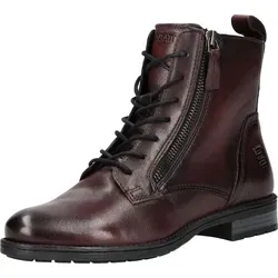 BAGATT Schnürstiefelette aus Leder für Damen, Gr. 39, bordeaux - Wanderschuhe mit elegantem Design und hohem Tragekomfort. Die flexible Laufsohle und das warme Futter bieten perfekten Halt und angenehmes Klima an kühlen Tagen.