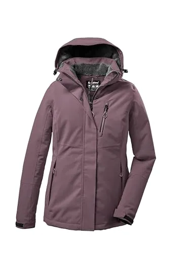 killtec Damen Funktionsjacke KOW 140 WMN JCKT - Wasserdichte Funktionsjacke mit 10.000 mm Wassersäule und abzippbarer Kapuze, ideal für Outdoor-Aktivitäten bei jedem Wetter.