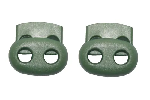 Kordelstopper Kordelklemme oval 2 Loch grün 2 Stück (0139) in grün von B2Q