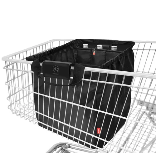 Achilles Einkaufswagentasche faltbar mit Kühlfach und Flaschenfächer - Einkaufstasche mit Kühlfunktion und Flaschenhalter für 3 Flaschen. Praktisch einhängbar in Einkaufswagen, ideal für frische Lebensmittel und großen Stauraum.