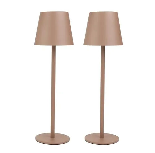 AddLiving LED Tischlampe 2er Set | Kabellose Nachttischlampe | Tischleuchte für Wohnzimmer, Schlafzimmer, Büro | Touch-Lampe dimmbar | USB-C Aufladbar | 3 Lichtfarben | 56 LEDs | Kupfer