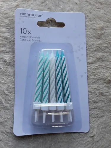 AQUA GLAMOUR Tortenkerzen mit Halter Geburtstag Kerze Kindergeburstag NEU 10