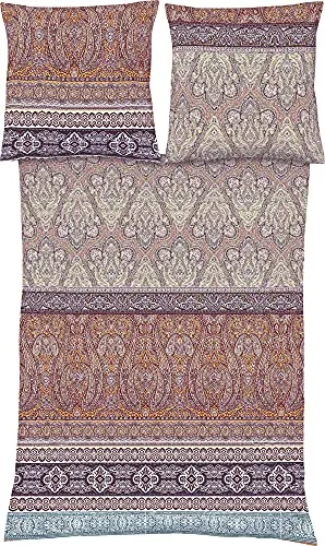 fleuresse Mako-Satin Bettwäsche Modern Classic Oldham Mystic 155 x 220 cm - Bettwäsche-Set aus 100% Baumwolle mit leicht glänzendem Mako-Satin, hautsympathisch und strapazierfähig. Waschbar bis 60°C und trocknergeeignet.