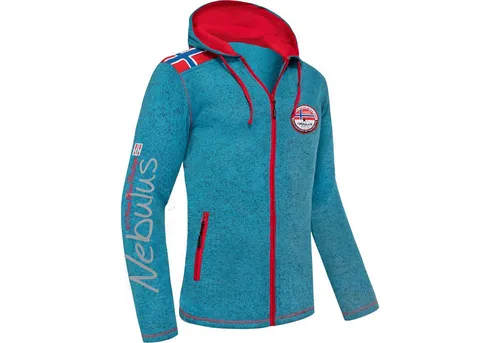 Nebulus Fleecejacke NORSKA, P5141 - Herren, türkis-rot, L