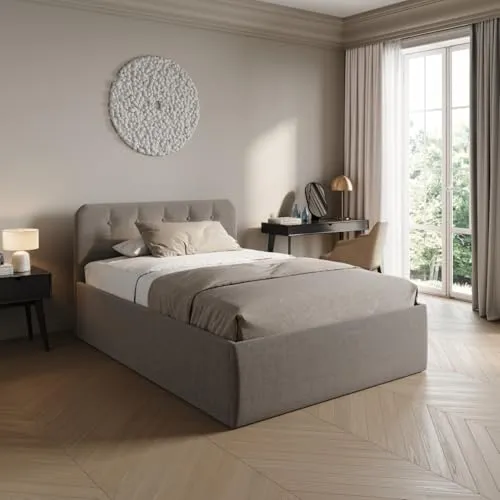 Home Collective Polsterbett 120x200 cm mit verstellbarem Lattenrost und Bettkasten