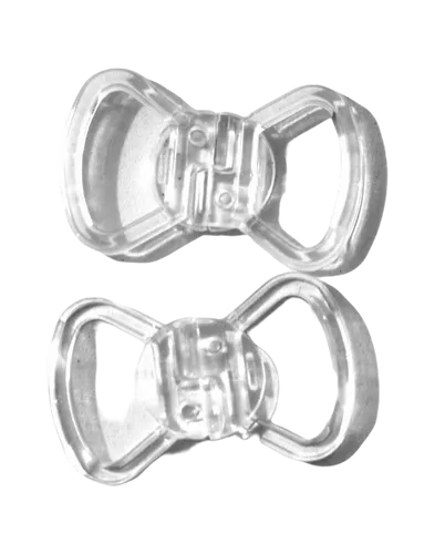 Bikiniverschluß für 14 mm Bandbreite klar Kunsts. Bikiniverschlüsse Bikinni 2 x