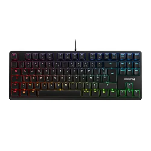 CHERRY G80-3000N RGB TKL - Kabelgebundene Gaming-Tastatur - Mechanische Tenkeyless-Tastatur mit leisen MX SILENT RED Switches, ideal für Gamer und Vielschreiber. Lebendige RGB-Beleuchtung und langlebige Tastenbeschriftung sorgen für ein optimales Tippgefühl.