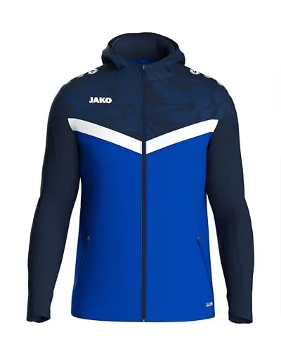 JAKO Herren Iconic Kapuzenjacke, Royal/Marine, 3XL EU - Hoodies: Bequeme Kapuzenjacke aus 100% recyceltem Polyester mit Keep Dry Funktion für optimalen Tragekomfort, ideal für Sport und Freizeit.