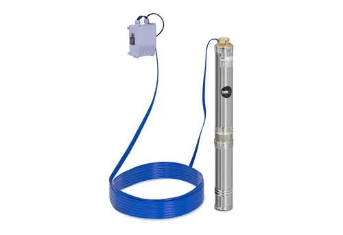 MSW Brunnenpumpe 230 V - Leistungsstarke Tauchpumpe mit 750 W - Wasserpumpen – Zuverlässige Brunnenpumpe mit 73,5 m Fördertiefe, Edelstahlgehäuse und 20 m Kabel für vielseitige Anwendungen im Garten.