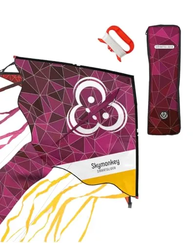 Skymonkey Smartglider Einleiner Drachen für Kinder ab 5 Jahren, Kinderdrache - 130cm, berryred