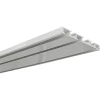 Gardinia Aluminium-Vorhangschiene 3-läufig Weiß 200 cm - Gardinenschienen, elegante 3-läufige Aluminium-Vorhangschiene in Weiß, ideal für unauffällige Raumgestaltung mit geringer Schienenhöhe von nur 7 mm.