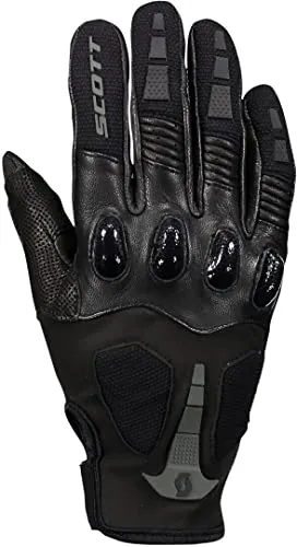 Scott Assault Pro Handschuhe - Schwarz - L - Motorradhandschuhe mit verbesserter Lederhandfläche, Carbon-Knöchelschutz und sicherem Klettverschluss für maximalen Schutz und Komfort beim Fahren.