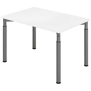Schreibtisch 4-Fuß 1200 x 800mm Weiß - Kinderschreibtische - Robuster und stilvoller Schreibtisch mit viel Platz für kreative Arbeiten und Hausaufgaben.