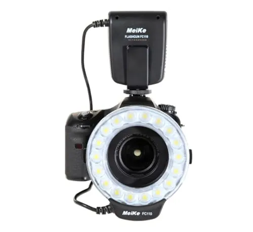Makro Ringblitz FC-110 Ringleuchte Kompatibel mit Olympus Kompatibel mit Panasonic DSLR SLR Kameras Blitz & Dauerlicht auch für Videoaufnahmen