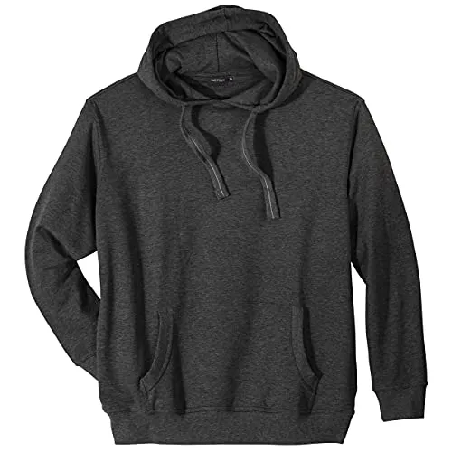 Redfield Kapuzen-Sweatshirt anthrazit Melange XXL - Kapuzenpullover für Herren, ideal für Übergrößen mit optimaler Passform und formstabiler Verarbeitung dank Polyesteranteil.