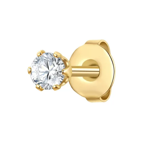 True Rebels Herren Ohrstecker aus Edelstahl mit Zirkonia - Ohrstecker aus hochwertigem Edelstahl, gelbvergoldet mit funkelnden Zirkonia, ideal für stilbewusste Männer, die einen eleganten Akzent setzen möchten.