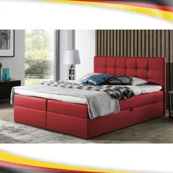 Boxspringbett Doppelbett LEO in rot von FURNISTAR