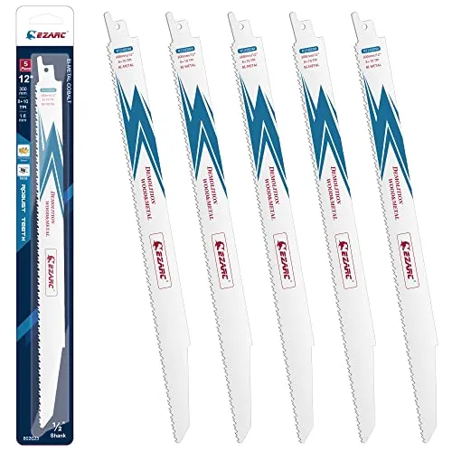 EZARC Säbelsägeblätter R1230DM for Holz und Metall Demolition 300mm 10TPI (5 Stück)