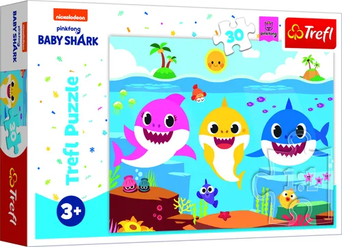 Trefl Puzzle Baby Shark: Unterwasserwelt der Haie - 30 Teile, ideal für Kinder ab 3 Jahren, fördert spielerisch die Feinmotorik