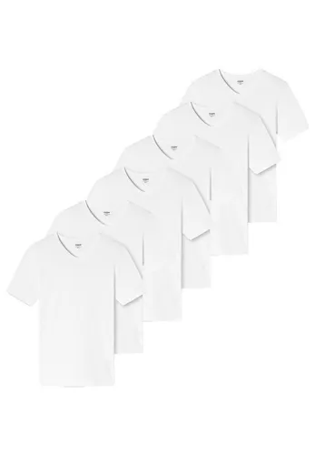 uncover by Schiesser 6er Pack Basic Unterhemd / Shirt Kurzarm T-Shirts - Perfekte Passform in Weiß - L - Herren Kurzarmshirts im praktischen Multipack. Die Shirts bieten eine hervorragende Verarbeitung und Formstabilität. Angenehm weiche Single Jersey-Qualität mit Elasthan sorgt für optimalen Tragekomfort.
