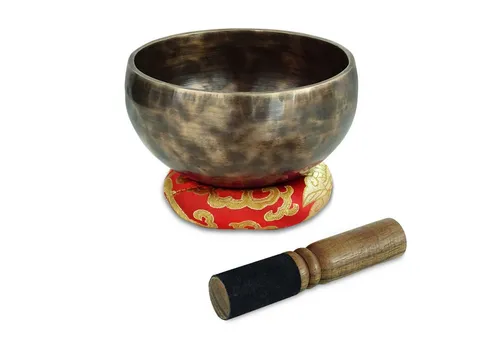 keepdrum Tibetische Bronze-Klangschale 12 cm – Handgefertigt - Erleben Sie die beruhigenden Klänge der keepdrum Tibetischen Bronze-Klangschale mit 12 cm Durchmesser. Handgefertigt aus einer speziellen Bronzelegierung, ideal für Meditation und Entspannung. Inklusive Reiber und Kissen.
