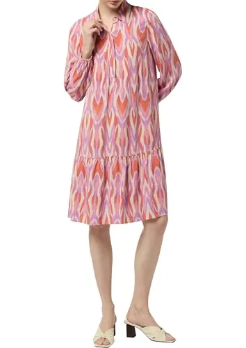comma Kleid mit Allover Print - Freizeitkleider für Damen, mit voluminösen Volants und einem modischen Allover Print für einen trendigen Look.