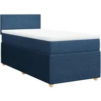 Boxspringbett Blau 90x200 cm mit Taschenfederkernmatratze von vidaXL