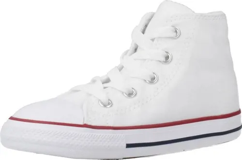 CONVERSE 7J253C All Star Klassisch Hohe Turnschuhe für Kleinkinder - Hochwertige Sneaker in klassischem Weiß, ideal für kleine Füße, mit robustem Textil-Obermaterial und schnürbarem Design für perfekten Halt.