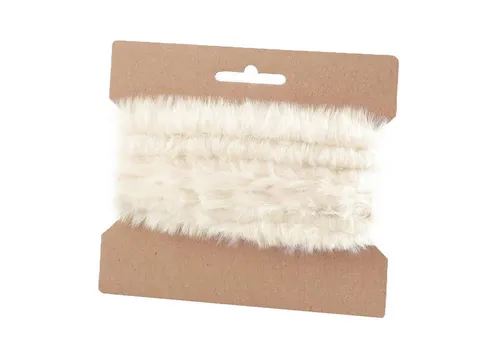 maDDma Webband 1 Fellborte 1,6 m x 2 cm Fellbesatz Kunstfell Kunstpelz Fellstrang, creme
