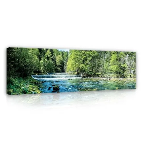 WallArena- Leinwand Bilder - Landschaft - 145x45 cm Leinwandbilder - Bild auf leinwand - Wandbild XXL groß Wandbilder für Wohnzimmer Schlafzimmer Wohnzimmerbilder Modern kunstdruck - Natur
