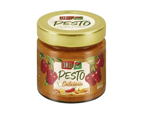 Hengstenberg Saucen, Oro di Parma Pesto Calabrese Sauce Paprika Käse und Cashewkernen 195g