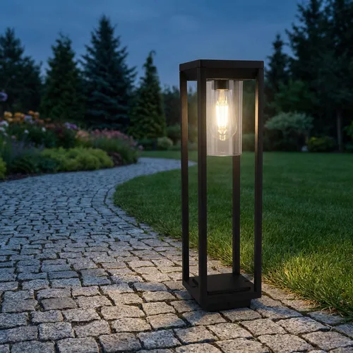 Moderne Außenlampe Stehleuchte aus Aluminium schwarz - Lampen für den Garten, elegante IP44 Stehleuchte aus Aluminium mit E27 Fassung für individuelle Lichtgestaltung, ideal für stimmungsvolle Außenbereiche.