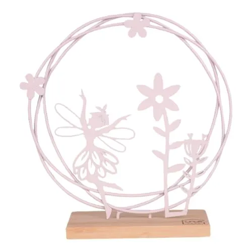 UNUS Aufsteller tanzende Elfe Fee Zauberhafte Deko zum Aufstellen für Wohnzimmer, Küche, Flur, Kinderzimmer hell rosa