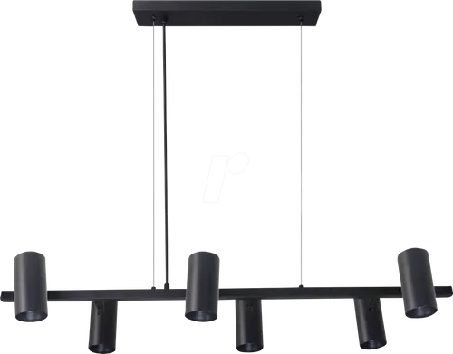 ELED 300220 - 6-flammige LED-Pendelleuchte in Schwarz - Deckenleuchte mit flexibler Lichtgestaltung durch 6 verstellbare GU10-Leuchtköpfe. Ideal für moderne Wohn- und Essbereiche, schafft eine einladende Atmosphäre.