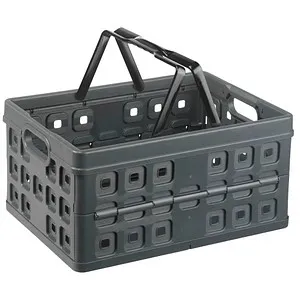 Sunware Klappbox Square, 57100636, 32 Liter, mit Griff, anthrazit, 49 x 36 x 24,5 cm