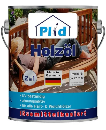 Holzöl 2,5l Farblos - Hochwertiges Pflegeöl für Gartenmöbel - Holzöl für ca. 25m², schnelltrocknend und ideal für die Pflege von Teakholz. Perfekt für Gartenmöbel und Holzschutz.