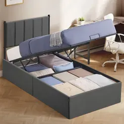 VASAGLE Bettgestell 90x200 cm mit Hydrauliksystem