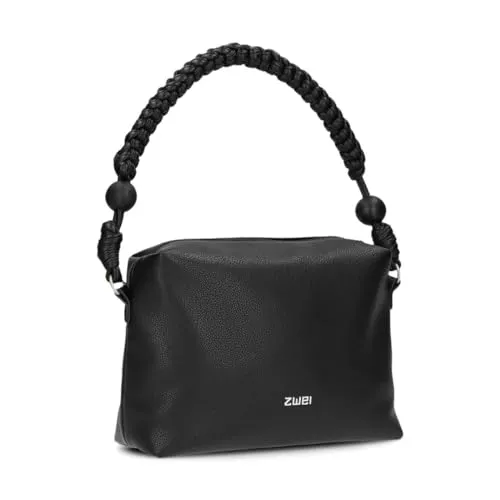 Zwei Damen Handtasche Perla PE60 im Boho-Look - Umhängetaschen: Diese 3-in-1 Handtasche mit geflochtenem Makramee-Tragegurt und Perlen-Verzierung vereint Stil und Funktionalität für den perfekten Sommer-Look.