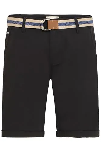 !Solid SDMonty Herren Chino Shorts – Stretch Bermuda mit Gürtel - Klassische Herren Chino Shorts in Schwarz, mit Gürtelschlaufen und praktischen Taschen. Ideal für warme Tage und vielseitig kombinierbar – ein Must-Have für jeden Kleiderschrank!