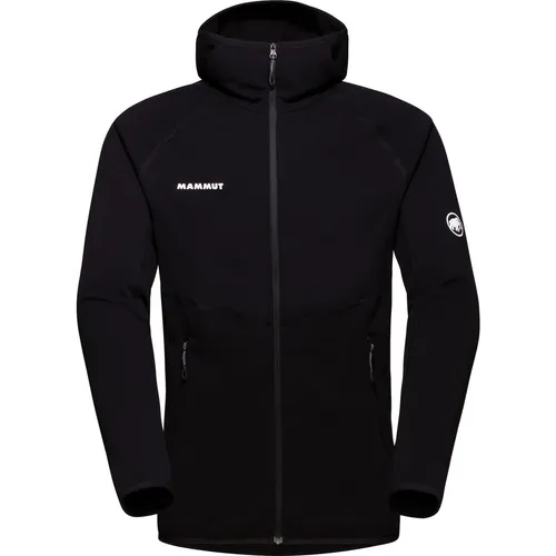 Mammut Aconcagua ML Hooded Jacket Men Black (XL) - Jacke aus Polartec Power Stretch Pro, extrem elastisch und warm, ideal für Outdoor-Abenteuer und Alltag, mit 2 Rucksack-kompatiblen Taschen.
