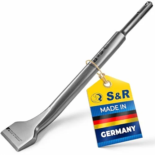S&R Fliesenmeißel SDS-plus 250 x 40 mm, angewinkelt, Meißel gehärtet, Profi-Qualität
