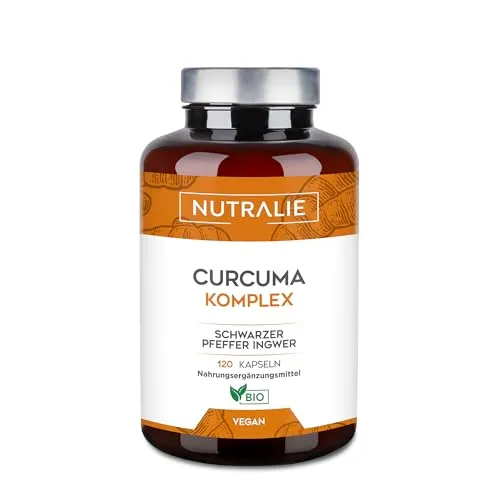 Kurkuma Kapseln - Ingwer + Pfeffer Piperin (1420mg x dosis) Curcumin und Piperin - Curcuma Komplex - 120 Kapseln - Nutralie