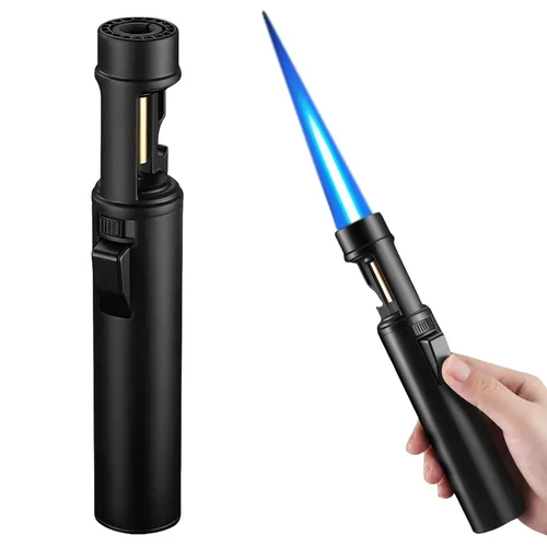 Stabfeuerzeug Gas Nachfüllbar Sturmfeuerzeug Jetflamme Feuerzeug Stab Lang 18...